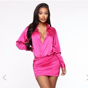 Pink Satin Dress